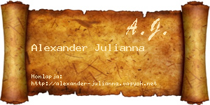 Alexander Julianna névjegykártya
